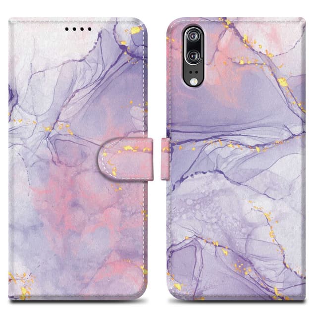Huawei P20 Plånboksfodral Skal (Lila)