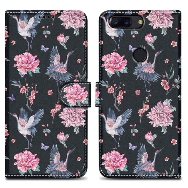 OnePlus 5T Suojakuori Lompakkokotelo (Musta)