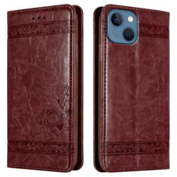 iPhone 13 MINI Plånboksfodral Skal (Röd)