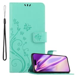 iPhone 14 PRO Suojakuori Lompakkokotelo (Turkoosi)