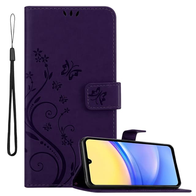 Samsung Galaxy A15 Suojakuori Lompakkokotelo (Violetti)