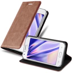 Samsung Galaxy J1 2015 lommebokdeksel deksel (brun)