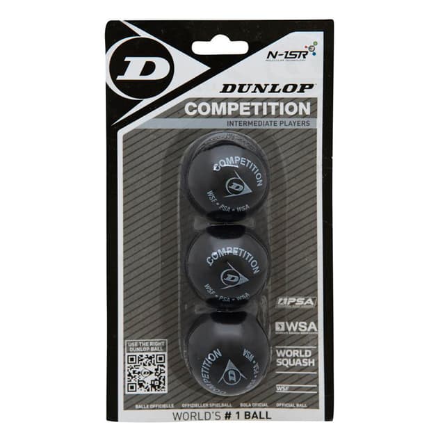 Dunlop COMPETITION, 3-BALL BLISTER Squashbolde