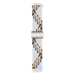 Flettet magnetisk urrem Garmin VivoActive 4S - White Rainbow