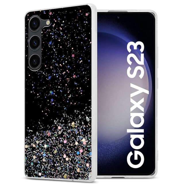 Samsung Galaxy S23 Silikondeksel Glitter (Svart)