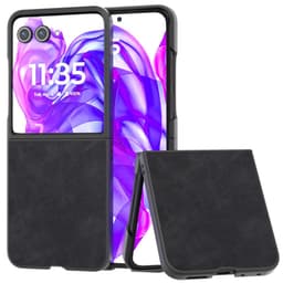 SKALO Motorola Razr 50 Ultra 5G ABEEL PU læder Fold Cover - Sort