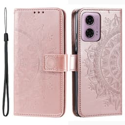 SKALO Motorola Moto G85 5G Mandala lompakkokotelo - Ruusukulta