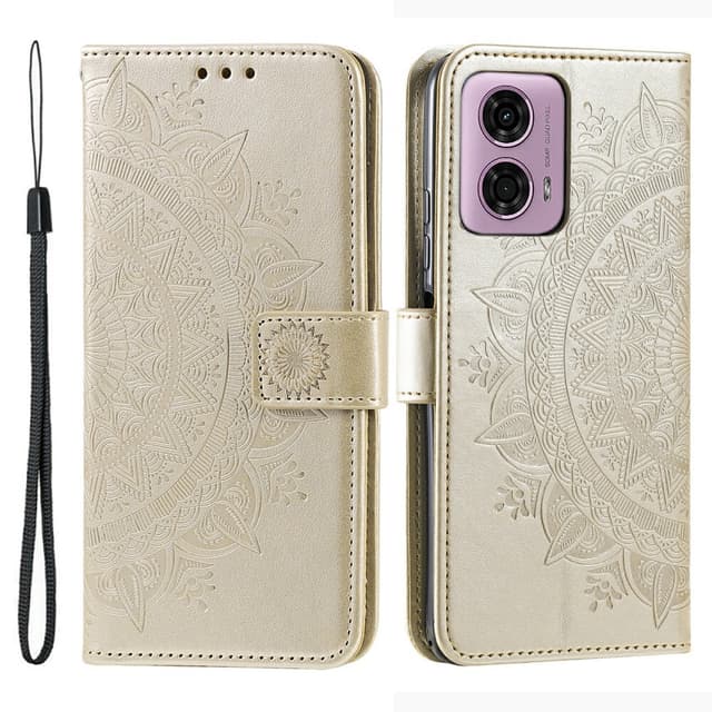 SKALO Motorola Moto G85 5G Mandala Plånboksfodral - Guld