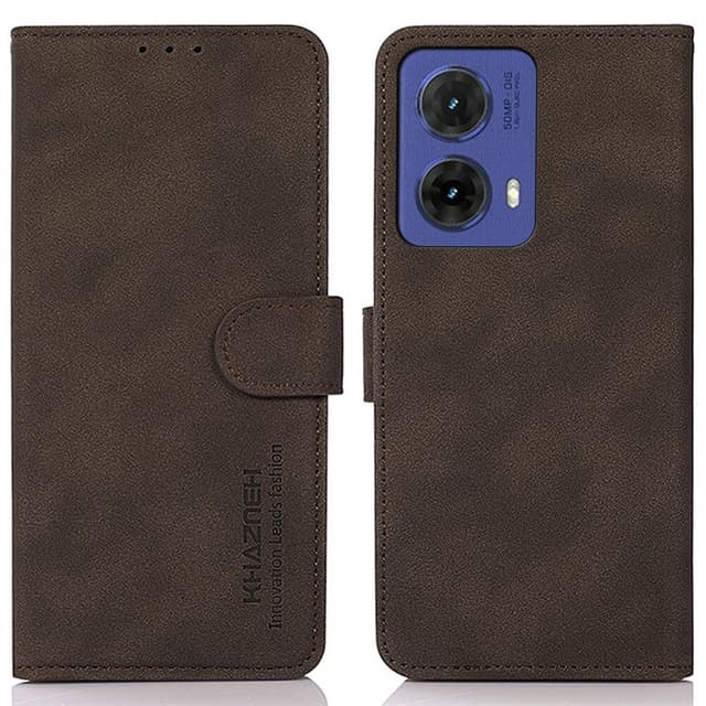 SKALO Motorola Moto G85 5G KHAZNEH Lompakkokotelo PU-nahasta - Ruskea