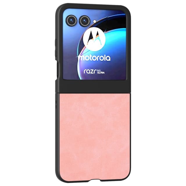 SKALO Motorola Razr 50 5G ABEEL PU-Läder Fold Skal - Rosa