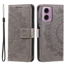 SKALO Motorola Moto G85 5G Mandala Plånboksfodral - Grå