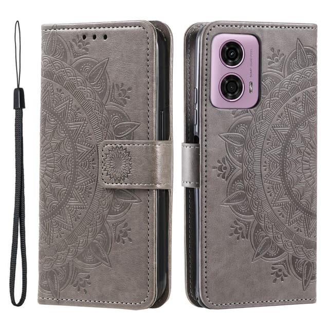 SKALO Motorola Moto G85 5G Mandala Plånboksfodral - Grå