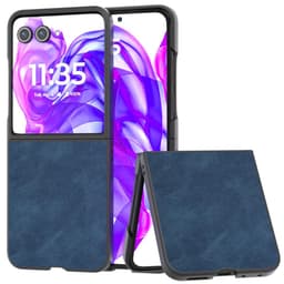 SKALO Motorola Razr 50 Ultra 5G ABEEL PU læder Fold Cover - Blå