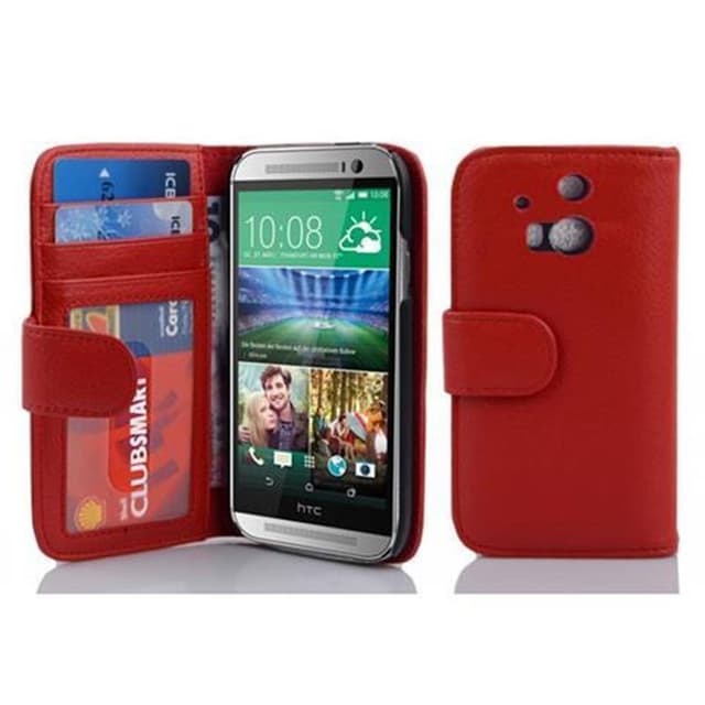 HTC ONE M8 lommebokdeksel case (rød)