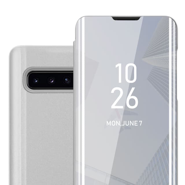 Samsung Galaxy S10 PLUS Pungetui Cover Case (Sølv)