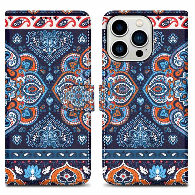 iPhone 14 PRO Plånboksfodral Skal (Blå)