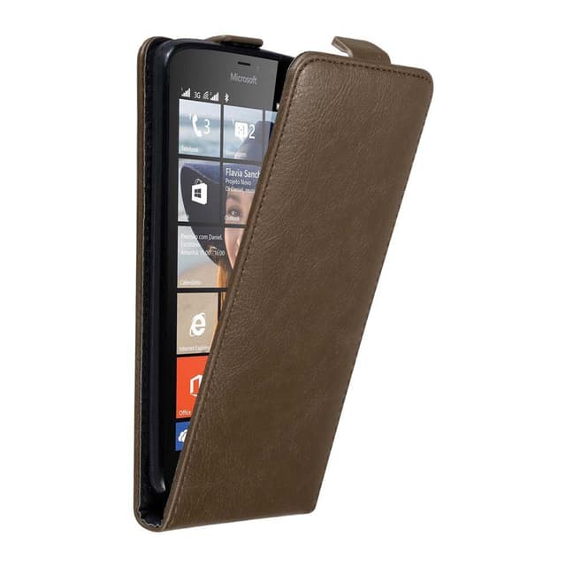 Nokia Lumia 640 Suojakuori Lompakkokotelo (Ruskea)