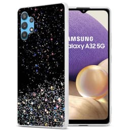 Samsung Galaxy A32 5G Silikondeksel Glitter (svart)