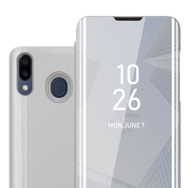 Samsung Galaxy M20 Plånboksfodral Skal (Silver)