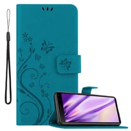 Sony Xperia 8 lommebokdeksel Blomster (blå)