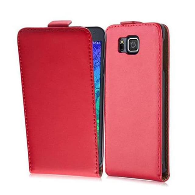 Samsung Galaxy ALPHA Flipfodral Skal (Röd)