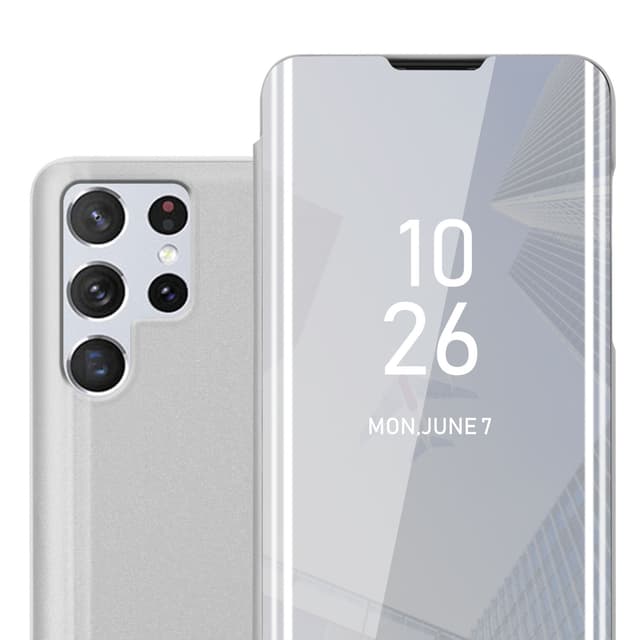 Samsung Galaxy S22 ULTRA Plånboksfodral Skal (Silver)