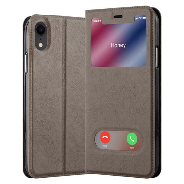 Lompakkokotelo iPhone XR Case (Ruskea)