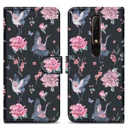 Nokia 6.1 Plånboksfodral Skal (Svart)