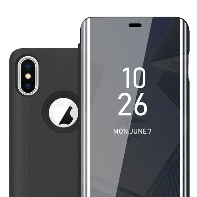 Suojakuori iPhone X / XS Lompakkokotelo (Musta)