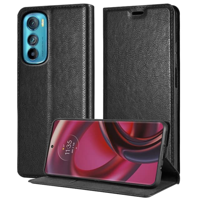 Motorola EDGE 30 Suojakuori Lompakkokotelo (Musta)