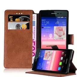 Huawei ASCEND P7 Plånboksfodral Skal (Brun)