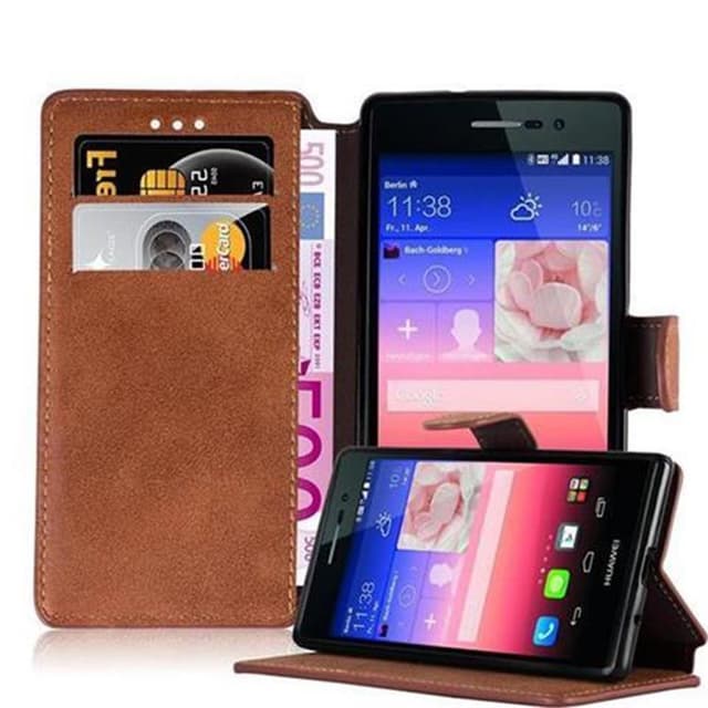 Huawei ASCEND P7 Plånboksfodral Skal (Brun)