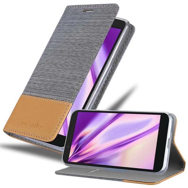 Alcatel 1S 2019 Plånboksfodral Skal (Grå)