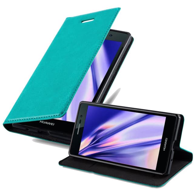 Huawei ASCEND P7 Suojakuori Lompakkokotelo (Turkoosi)