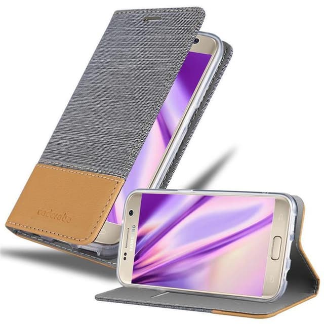 Samsung Galaxy S7 Plånboksfodral Skal (Grå)