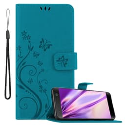 Sony Xperia XA2 Plånboksfodral Skal Blommor (Blå)