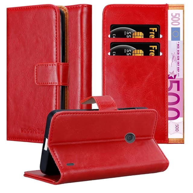 Nokia Lumia 520 / 521 lommebokdeksel etui (rød)