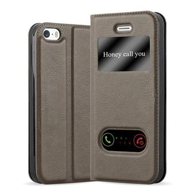 iPhone 5 / 5S / SE 2016 Plånboksfodral Skal (Brun)