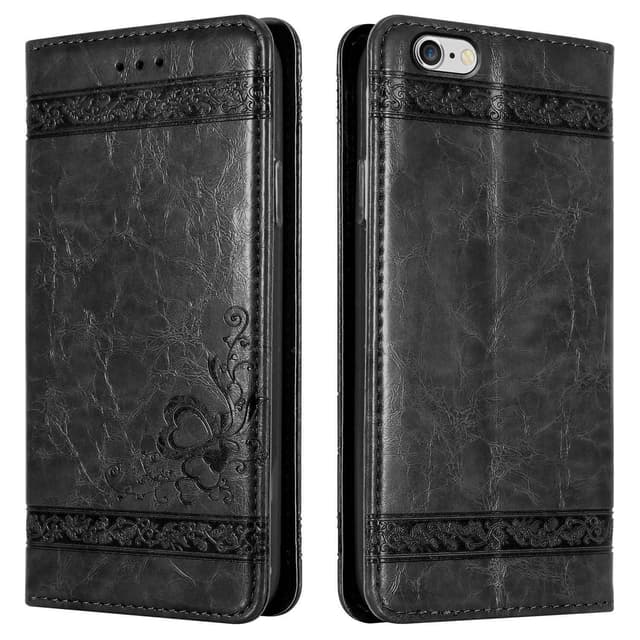 iPhone 6 PLUS / 6S PLUS Plånboksfodral Skal (Svart)
