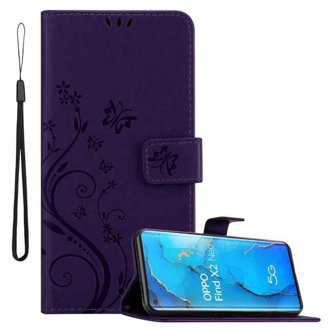 Oppo FIND X2 NEO Suojakuori Lompakkokotelo (Violetti)