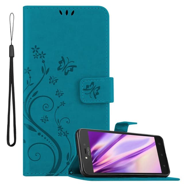 Motorola MOTO C PLUS lommebokdeksel Blomster (blå)