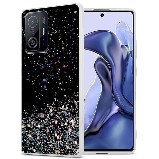 Xiaomi 11T / 11T PRO Silikondeksel Glitter (Svart)