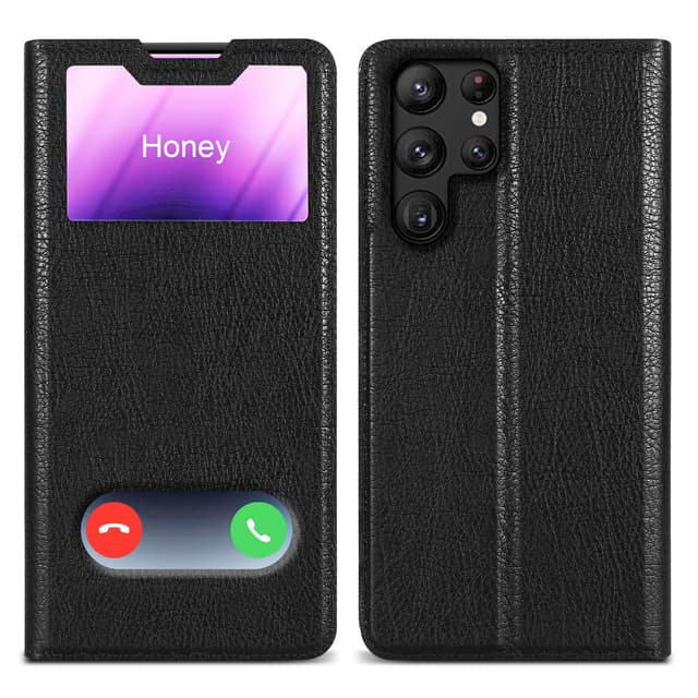 Samsung Galaxy S22 ULTRA Plånboksfodral Skal (Svart)