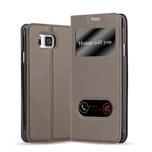 Lompakkokotelo Samsung Galaxy ALPHA Case (Ruskea)