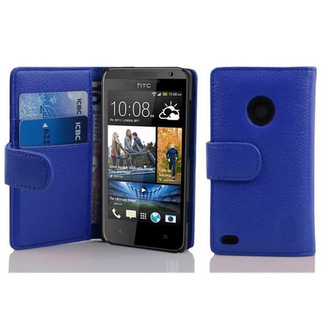 Skal HTC Desire 300 Plånboksfodral (Blå)