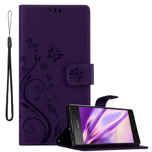 Sony Xperia XZ1 lommebokdeksel Blomster (lilla)
