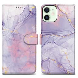 iPhone 12 MINI Suojakuori Lompakkokotelo (Violetti)
