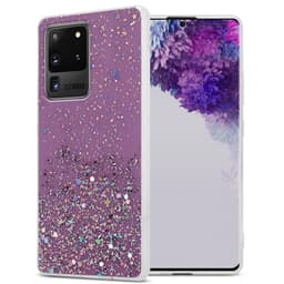 Samsung Galaxy S20 ULTRA Silikondeksel Glitter (lilla)