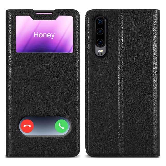 Huawei P30 lommebokdeksel cover (svart)