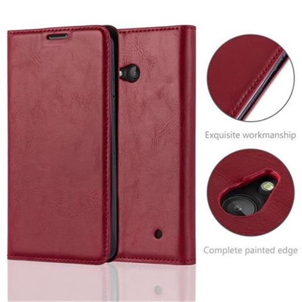 cadorabo Coque pour Nokia Lumia 640 en Rouge DE Pomme - Housse Protection en Style Flip avec Fermoire Magnétique - Etui Poche Folio Case Cover